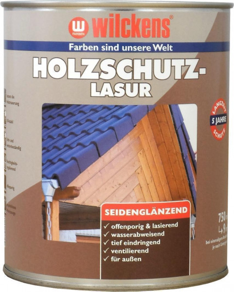 Wilckens Holzschutzlasur Nussbaum, seidenglänzend 0,75 l