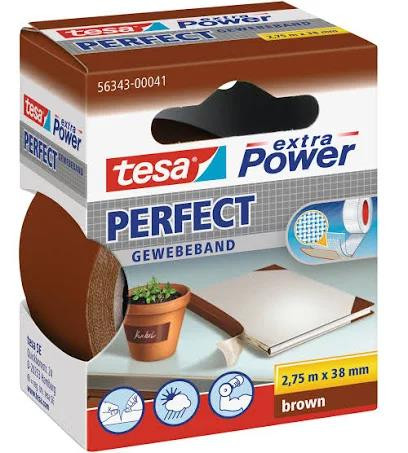 tesa extra Power Perfect Gewebeband 2,75m x 38mm braun