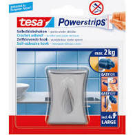 tesa Powerstrips Selbstklebehaken in chrom large max 2 kg