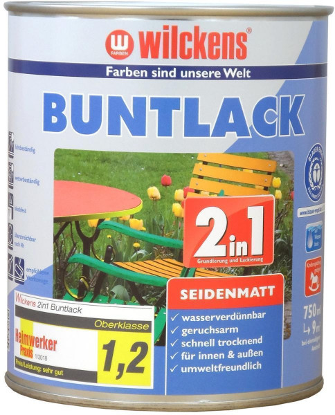 Wilckens Buntlack 2in1 seidenmatt, RAL 1021, Rapsgelb 0,75 l