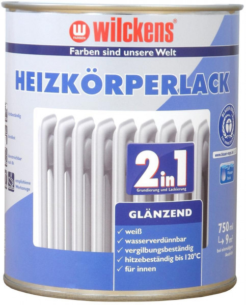 Wilckens Heizkörperlack 2in1 Weiß, glänzend 750 ml