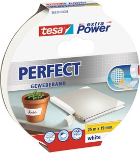 tesa Perfect Gewebeband 25m x 19mm weiß