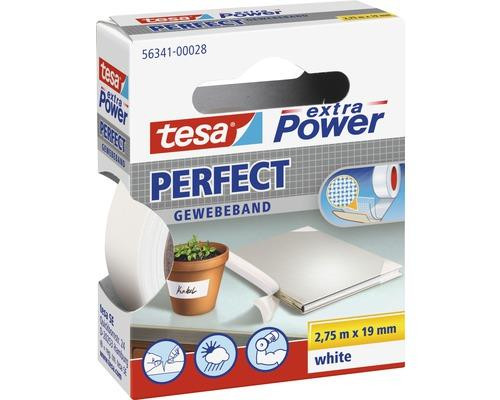 tesa extra Power Perfect Gewebeband 2,75m x 19mm weiß