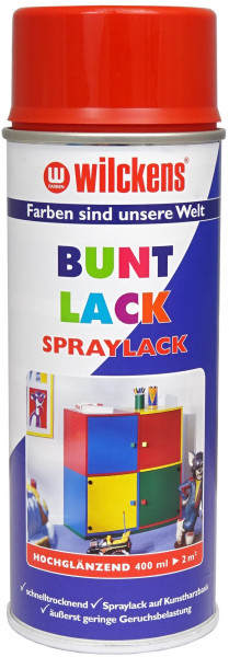 Wilckens Spray Lack Hochglanz, RAL 3000, Feuerrot 0,4 l