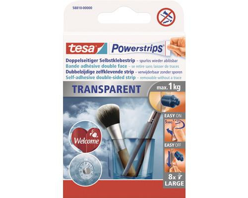 tesa Powerstrips Doppelseitiger Selbstklebestrip max. 1kg 8Stck. transparent