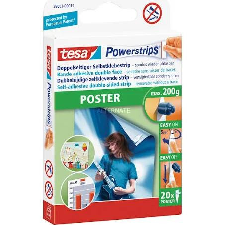 tesa Powerstrips Doppelseitiger Selbstklebestrip Poster max. 200g