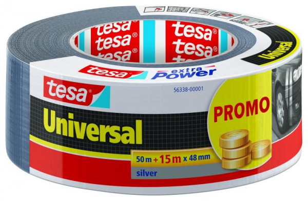 tesa Reperaturband extra Power Universal 50m + 15m x 48mm silber