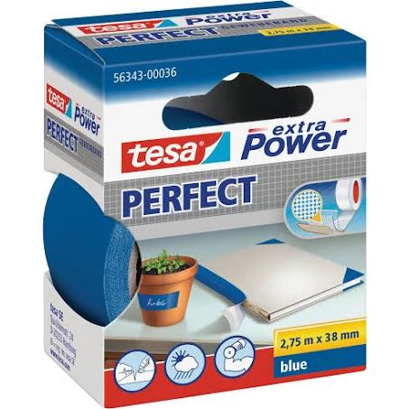 tesa extra Power Perfect Gewebeband 2,75m x 38mm blau