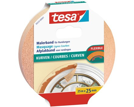 tesa Malerabdeckband Kurven 25m x 25mm Flexible