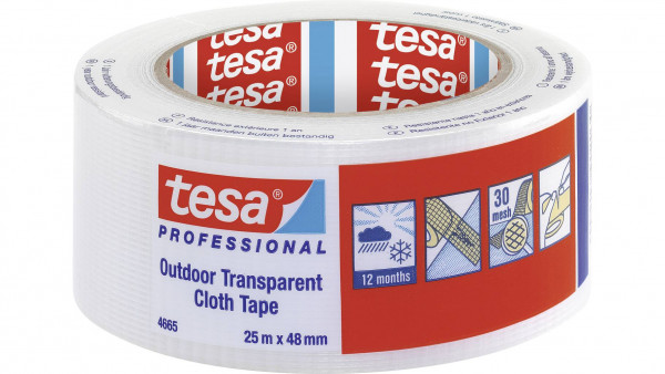 tesa Professional Gewebeklebeband Transparent 25 m x 48 mm