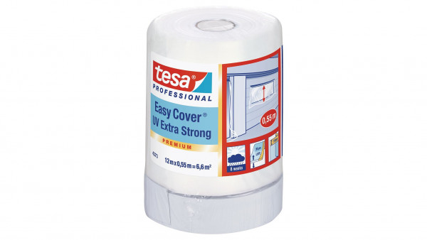 tesa Easy Cover UV Extra Strong Premium Abdeckfolie + UV-Gewebeband 12m x 0,55m = 6,6m²