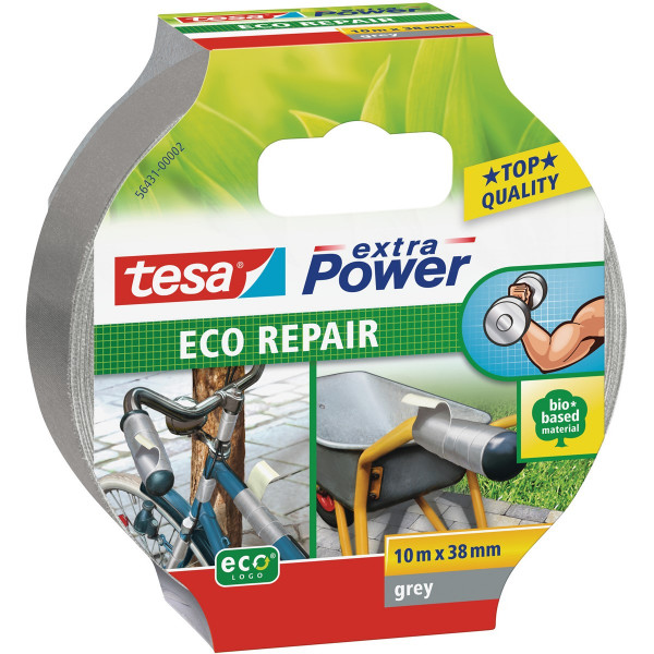 tesa extra Power ECO REPAIR Gewebeband, grau 10 m x 38 mm