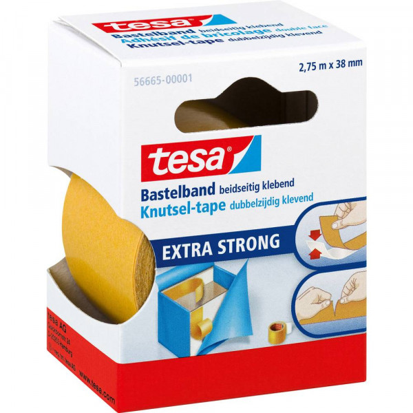 tesa EXTRA STRONG Bastelband beidseitig klebend 2,75m x 38mm