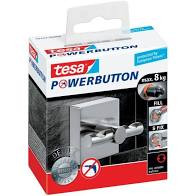 tesa Powerbutton eckig Edelstahl matt deluxe max. 8 kg