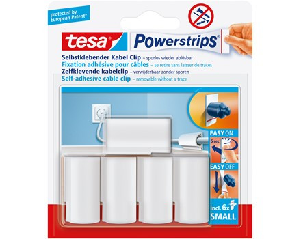 tesa Powerstrips Selbstklebenden Kabel-Clip