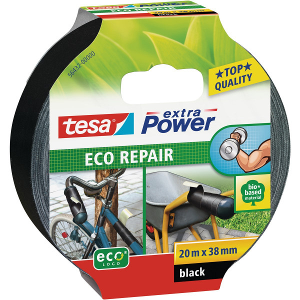 tesa extra Power ECO REPAIR Gewebeband 20m x 38mm schwarz