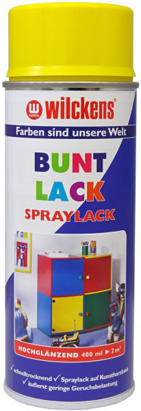 Wilckens Spray Lack Hochglanz, RAL 1021, Rapsgelb 0,4 l