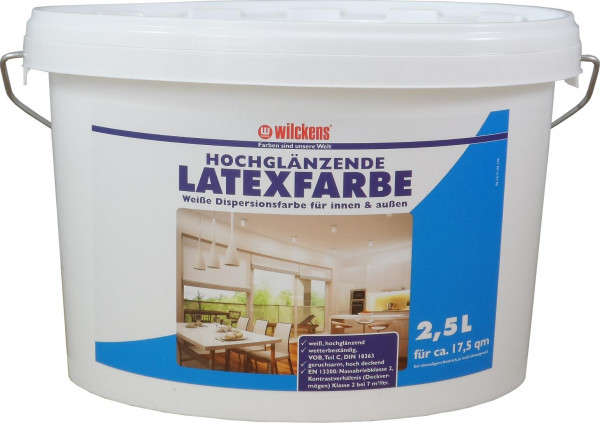 Wilckens Latexfarbe LF, hochglänzend weiss 2,5 L