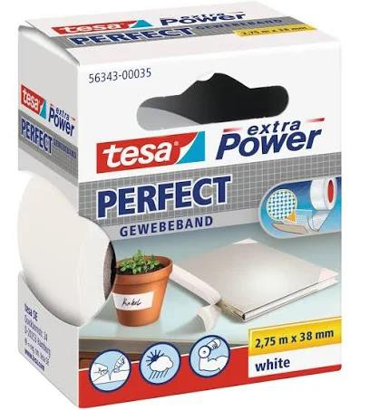 tesa extra Power Perfect Gewebeband 2,75m x 38mm weiß