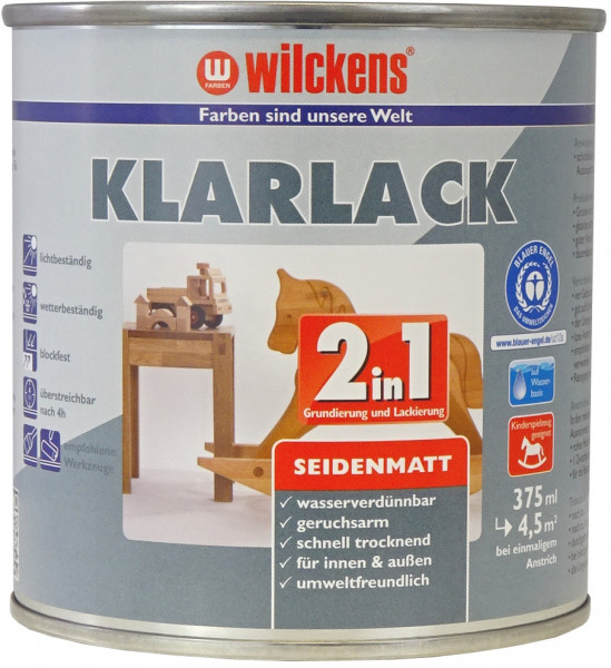 Wilckens Klarlack 2in1 seidenmatt 0,375 l