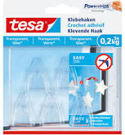 tesa 5 x Selbstklebehaken in transparent Kunststoff 5 x 0,2 kg