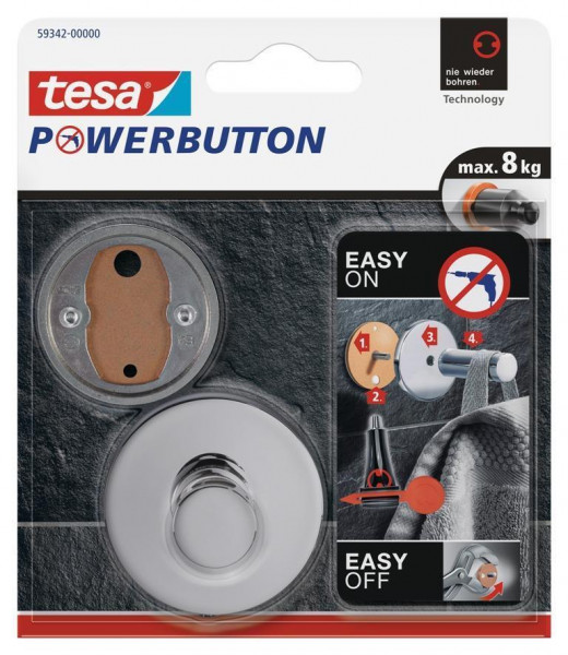 tesa Powerbutton Klebehaken max. 8 kg