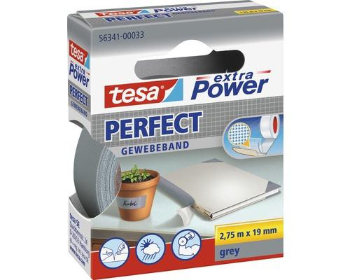 tesa extra Power Perfect Gewebeband 2,75m x 19mm grau