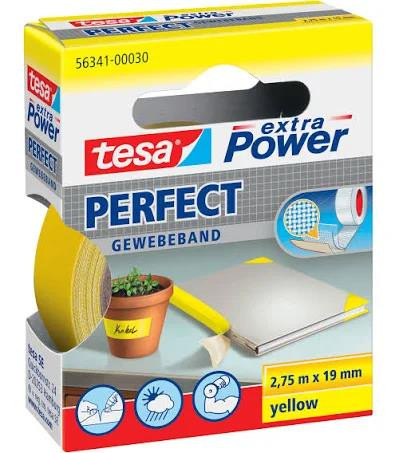 tesa extra Power Perfect Gewebeband 2,75m x 19mm gelb