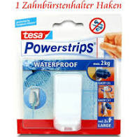 tesa Powerstrips Haken Waterproof in weiß in Kunststoff eckig large max. 2 kg