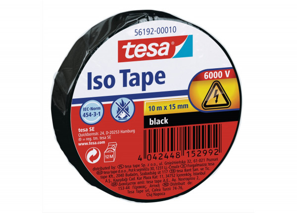 tesa Iso Tape Isolierband 10m x 15mm schwarz