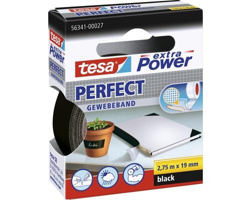 tesa extra Power Perfect Gewebeband 2,75m x 19mm schwarz