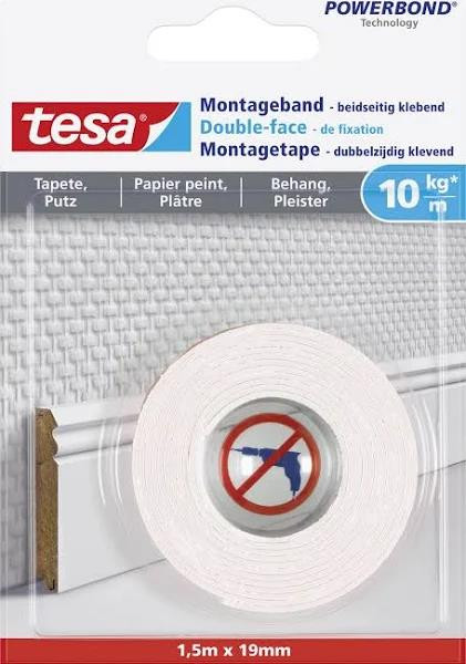 tesa Powerbond Montageband beidseitig klebend 1,5m x 19mm