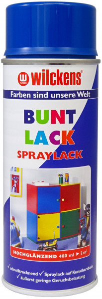 Wilckens Spray Lack Hochglanz, RAL 5010, Enzianblau 0,4 l